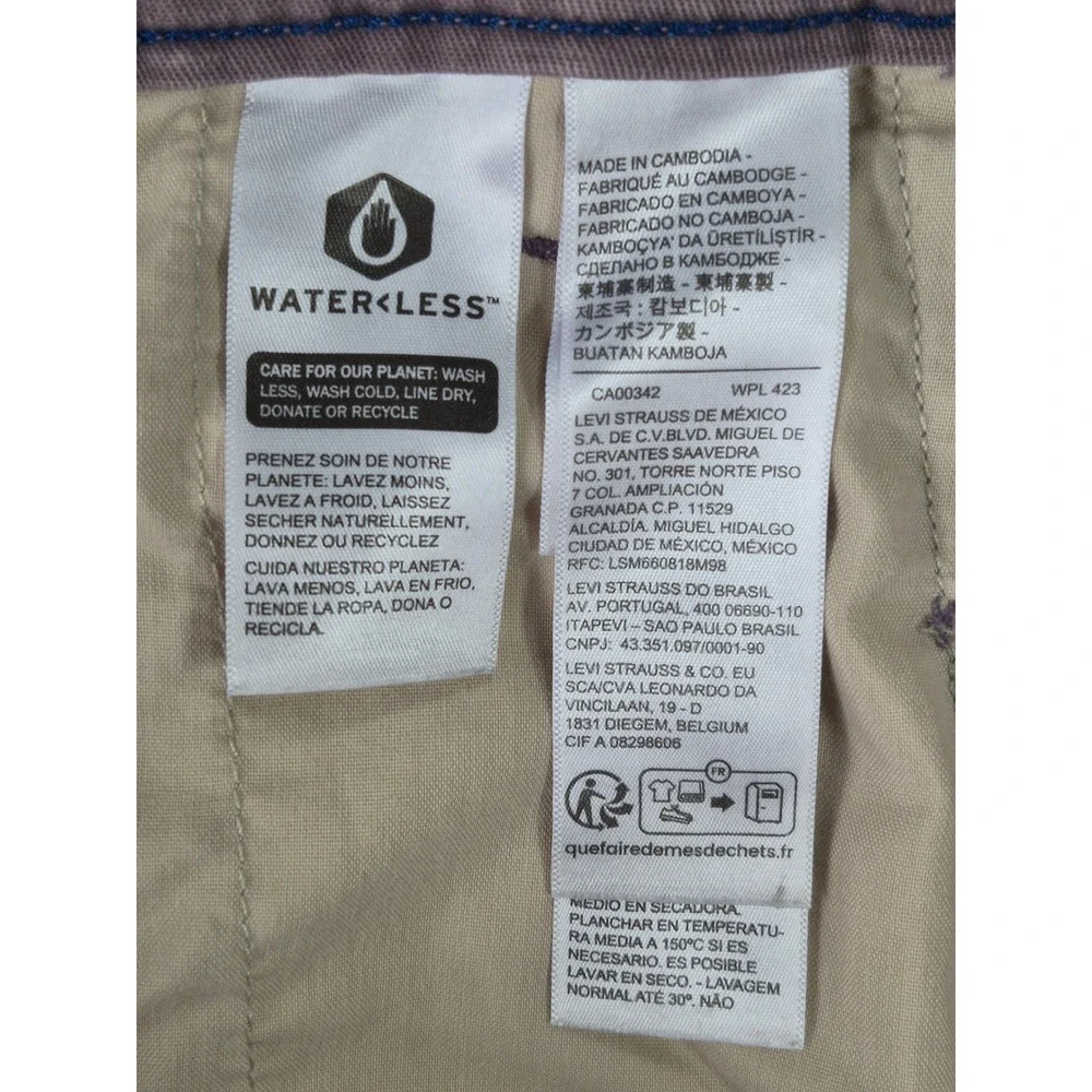 Levis XX Chino Standard Taper Pants Mens 34x30 Charcoal Grey Brown Twill Casual
